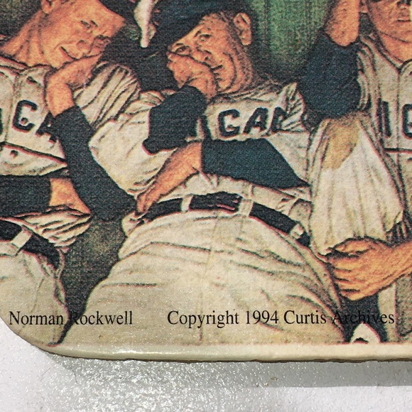 Offer  Norman Rockwell man cave memorabilia Chicago baseball coffee coasters - Picture 5 of 7